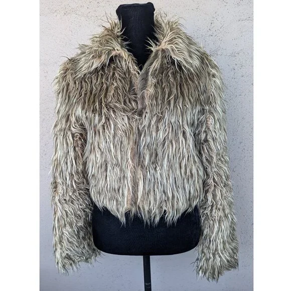 💜Blanc Noir Faux Fur Jacket - Picture 1 of 8